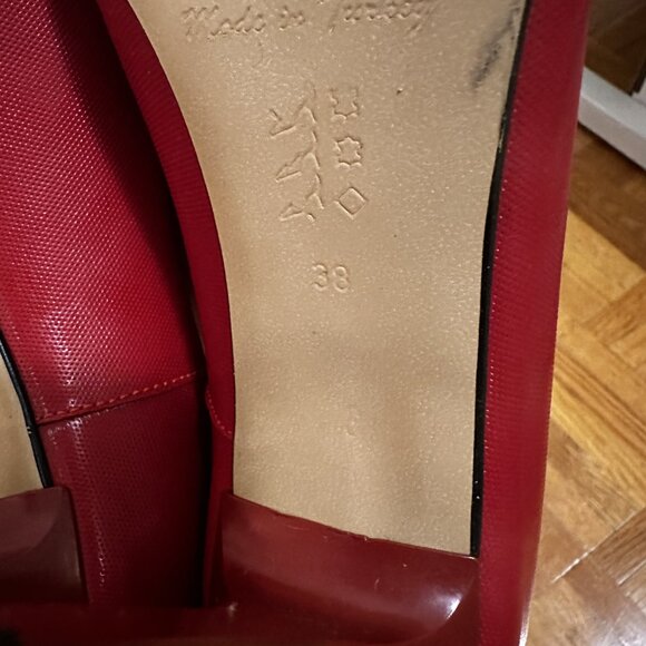 Red Leather High Heels - Picture 3 of 4